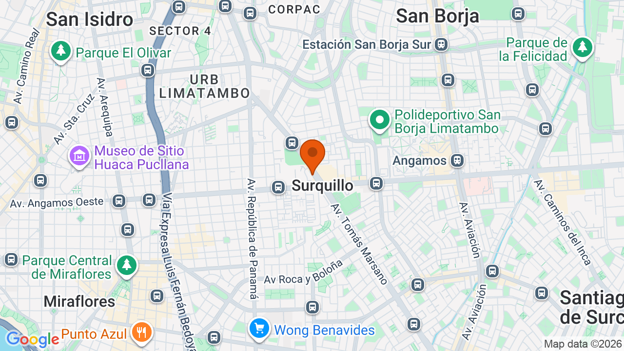 Ubicación aproximada en Surquillo